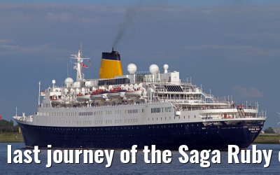 last journey of the Saga Ruby on the Kiel canal on 13 September 2013