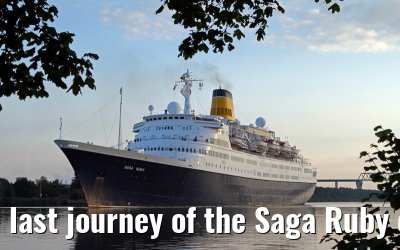 last journey of the Saga Ruby on the Kiel canal on 13 September 2013