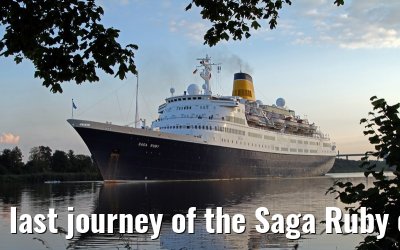last journey of the Saga Ruby on the Kiel canal on 13 September 2013