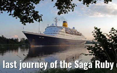 last journey of the Saga Ruby on the Kiel canal on 13 September 2013