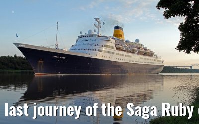 last journey of the Saga Ruby on the Kiel canal on 13 September 2013
