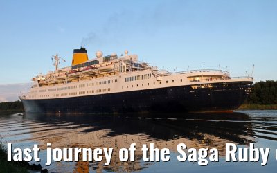 last journey of the Saga Ruby on the Kiel canal on 13 September 2013