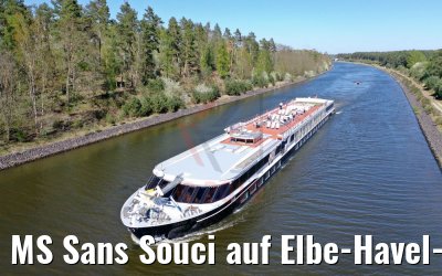 MS Sans Souci auf Elbe-Havel-Kanal