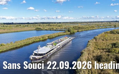 Sans Souci 22.09.2026 heading to Loitz, Peene river