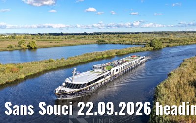 Sans Souci 22.09.2026 heading to Loitz, Peene river