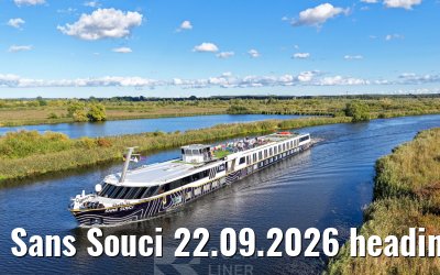 Sans Souci 22.09.2026 heading to Loitz, Peene river