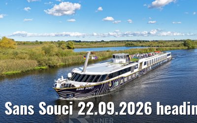 Sans Souci 22.09.2026 heading to Loitz, Peene river