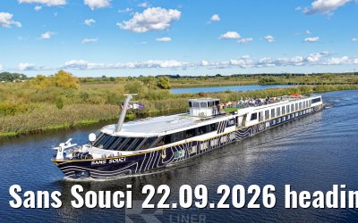 Sans Souci 22.09.2026 heading to Loitz, Peene river