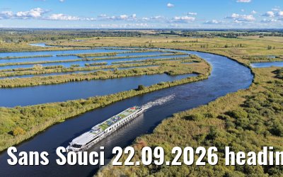 Sans Souci 22.09.2026 heading to Loitz, Peene river