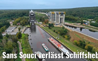 Sans Souci verlässt Schiffshebewerk Niederfinow 05.10.2020