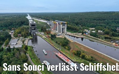 Sans Souci verlässt Schiffshebewerk Niederfinow 05.10.2020