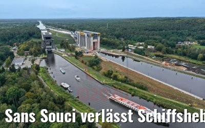 Sans Souci verlässt Schiffshebewerk Niederfinow 05.10.2020