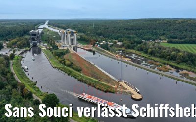 Sans Souci verlässt Schiffshebewerk Niederfinow 05.10.2020