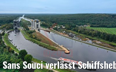Sans Souci verlässt Schiffshebewerk Niederfinow 05.10.2020