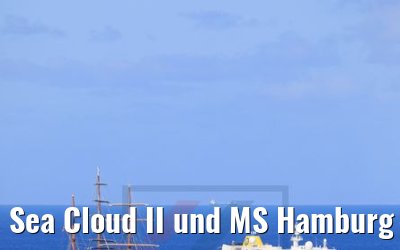 Sea Cloud II und MS Hamburg auf Reede Gustavia 16.02.2018