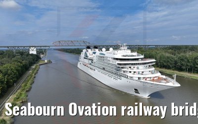 Seabourn Ovation railway bridge Hochdonn Kiel Canal 12.09.2022