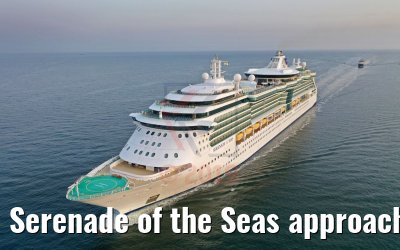 Serenade of the Seas approaching port of Warnemünde 07.08.2019