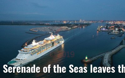 Serenade of the Seas leaves the port of Warnemuende 07.08.2019