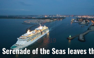 Serenade of the Seas leaves the port of Warnemuende 07.08.2019