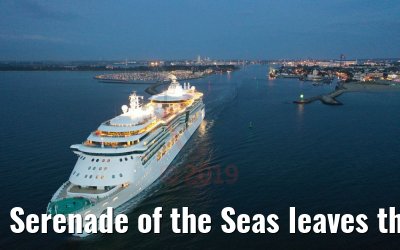 Serenade of the Seas leaves the port of Warnemuende 07.08.2019