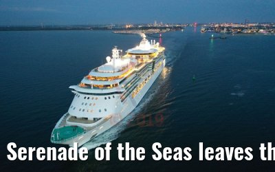Serenade of the Seas leaves the port of Warnemuende 07.08.2019