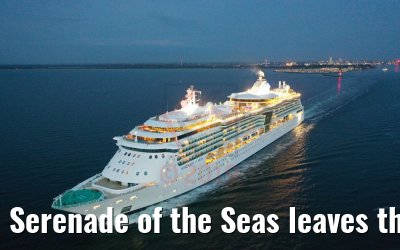 Serenade of the Seas leaves the port of Warnemuende 07.08.2019