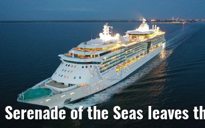 Serenade of the Seas leaves the port of Warnemuende 07.08.2019