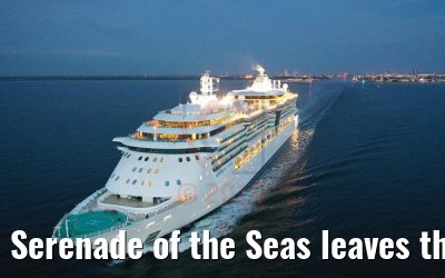 Serenade of the Seas leaves the port of Warnemuende 07.08.2019