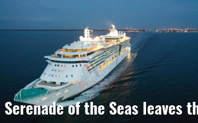 Serenade of the Seas leaves the port of Warnemuende 07.08.2019