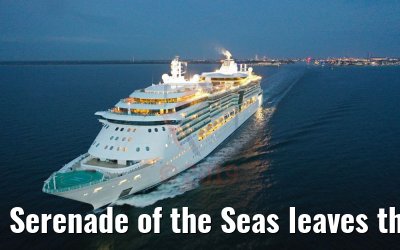 Serenade of the Seas leaves the port of Warnemuende 07.08.2019