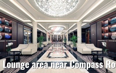 Lounge area near Compass Rose Restaurant Seven Seas Explorer