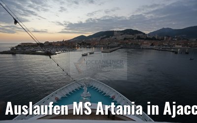 Auslaufen MS Artania in Ajaccio, Korsika, 19.12.2015