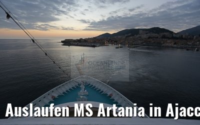 Auslaufen MS Artania in Ajaccio, Korsika, 19.12.2015