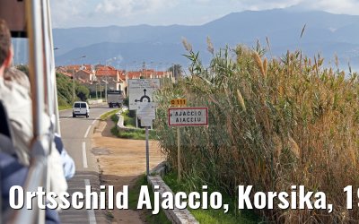 Ortsschild Ajaccio, Korsika, 19.12.2015