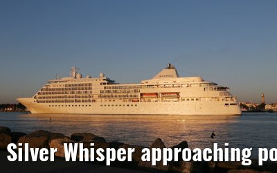 Silver Whisper approaching port of Warnemuende 04. September 2014