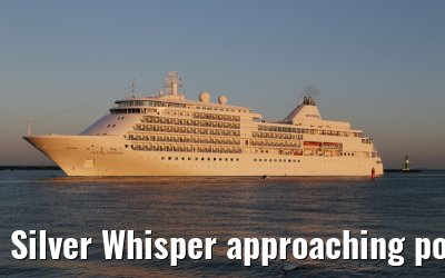 Silver Whisper approaching port of Warnemuende 04. September 2014