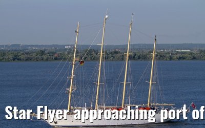 Star Flyer approaching port of Hamburg, 24. August 2013