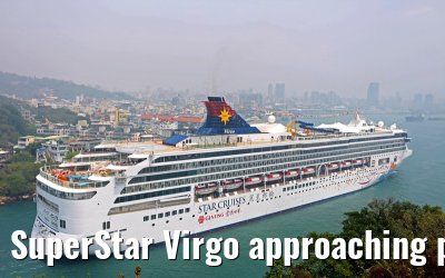 SuperStar Virgo approaching port of Kaohsiung, Taiwan, 08. April 2014
