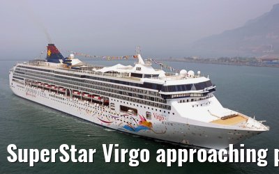 SuperStar Virgo approaching port of Kaohsiung, Taiwan, 08. April 2014