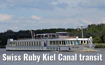 Swiss Ruby Kiel Canal transit 12. July 2014
