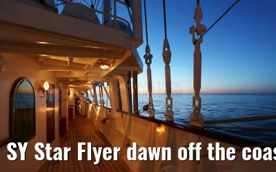 SY Star Flyer dawn off the coast of Southern France 21.09.2015
