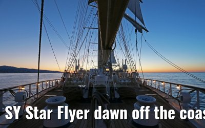 SY Star Flyer dawn off the coast of Southern France 21.09.2015