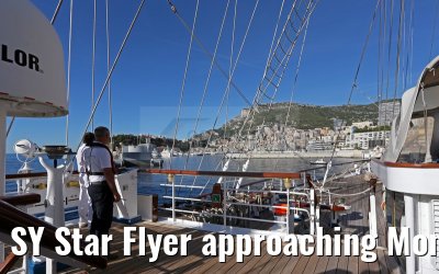 SY Star Flyer approaching Monaco 21.09.2015