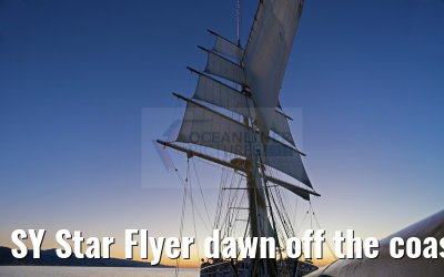 SY Star Flyer dawn off the coast of Southern France 21.09.2015