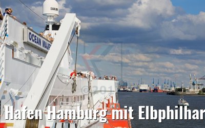 Hafen Hamburg mit Elbphilharmonie von MS Ocean Majesty 16.08.2017