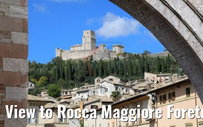 View to Rocca Maggiore Foretress, Assisi