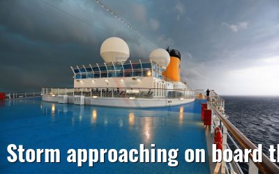 Storm approaching on board the Costa Deliziosa
