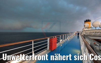 Unwetterfront nähert sich Costa Deliziosa