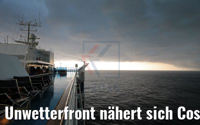 Unwetterfront nähert sich Costa Deliziosa