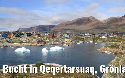 Bucht in Qeqertarsuaq, Grönland mit Eis
